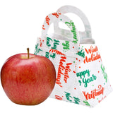 Geanta pentru Copii, Vivimall, Pliabila, pentru Cadouri de Craciun, din Panza Netesuta, Mesaje de Craciun, 13 x 12 x 6 cm, Alb - vivimall.ro