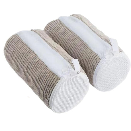 Geanta pentru Spalare Incaltaminte, Vivimall, pentru Masina de Spalat, cu Fibre Pufoase in Interior, cu Fermoar, Curatare 360 de Grade, 39x19 cm, Gri deschis - vivimall.ro