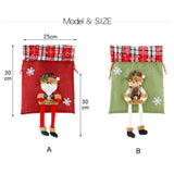 Sac din textil pentru cadouri de Craciun, Vivimall, Model Ren, 30x25 cm, Gri - vivimall.ro