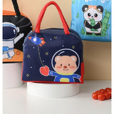 Geanta Termoizolanta pentru Copii, Vivimall, 23x13x19 cm, Model Imprimeu Ursulet Astronaut, din Folie de Aluminiu si Panza Oxford, Albastru/Rosu - vivimall.ro