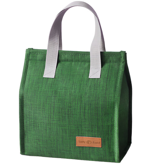 Geanta Termoizolanta Tip Bento Bag Vivimall, Camping Cooler, Aluminiu, 22.5x13x25,5 cm, 3.3 L, Verde - vivimall.ro