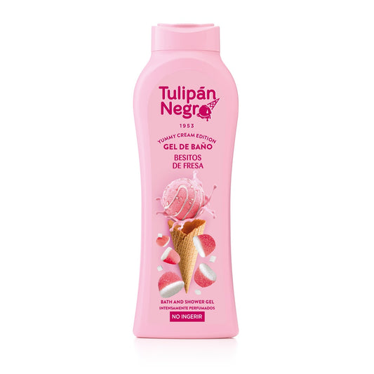 Gel de duș Tulipán Negro Yummy Cream – Besitos de Fresa (Strawberry Kisses), 650 ml - vivimall.ro