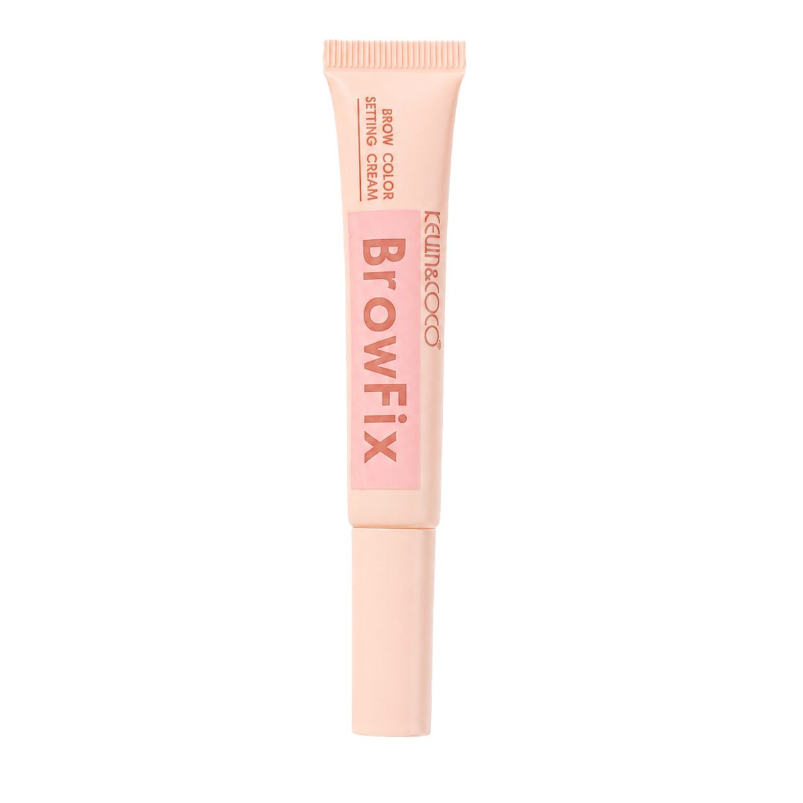 Gel fixare sprâncene Kevin&Coco Brow Fix 10 ml, vedere frontală flacon cu periuță silicon