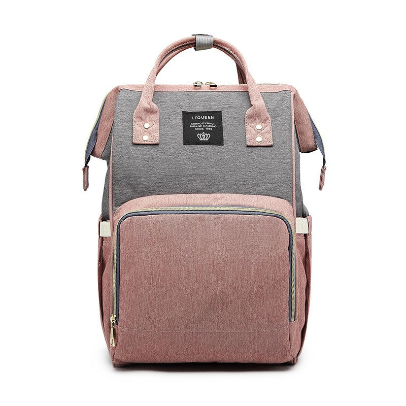 Hátizsák anyukáknak szürke-rózsaszín | MommyBag 4