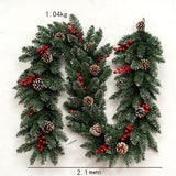 Ghirlanda de Craciun, cu merisoare si conuri, din brad artificial, 210 cm, verde - vivimall.ro