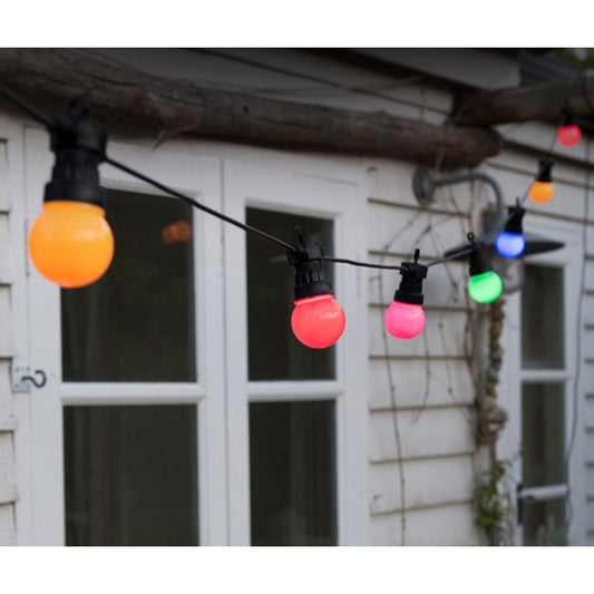 Ghirlanda Luminoasa, Vivimall, fara Transformator, 10 m, 20 LED-uri Model Bulb, Interconectabila, IP65, Multicolor - vivimall.ro