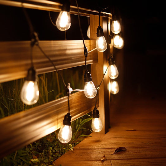 Ghirlanda Luminoasa, Vivimall, cu Transformator, 10 m, 10 LED-uri Model Bulb, Interconectabila, IP44, Alb Cald - vivimall.ro