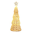 Decorațiune de Crăciun Brad cu Stea din sticlă aurie, iluminare LED, 24 x 8 cm, vedere frontală