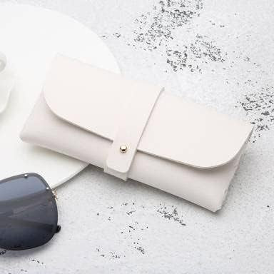 Husa Ochelari, Vivimall, din Piele Ecologica, 17 x 8.5 cm, Alb - vivimall.ro
