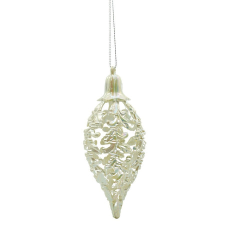 Glob de Craciun, Perlat, in forma de Con de brad, 6 cm x 15 cm, Plastic, Vivimall - vivimall.ro