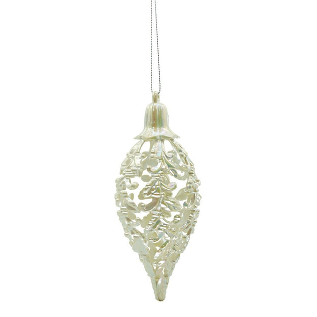 Glob de Craciun, Perlat, in forma de Con de brad, 6 cm x 15 cm, Plastic, Vivimall - vivimall.ro