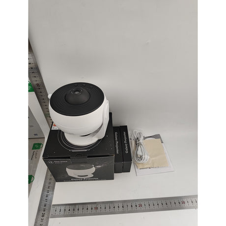 Lampa Tip Proiector Galaxie, Vivimall, pentru Dormitor, Tematica Cer Instelat, Model Glob, HD, Rotire 360 de Grade, 13 Imagini, Incarcare USB, 5 W, 11.2x10.8x10.9 cm, Alb Negru - vivimall.ro