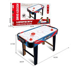 Masa Air Hockey Graffiti cu Picioare Lungi, Vivimall, PVC, 2 Pucuri, Tabela Scor, 2 Impingatoare, 76x38x61 cm, Albastru - vivimall.ro