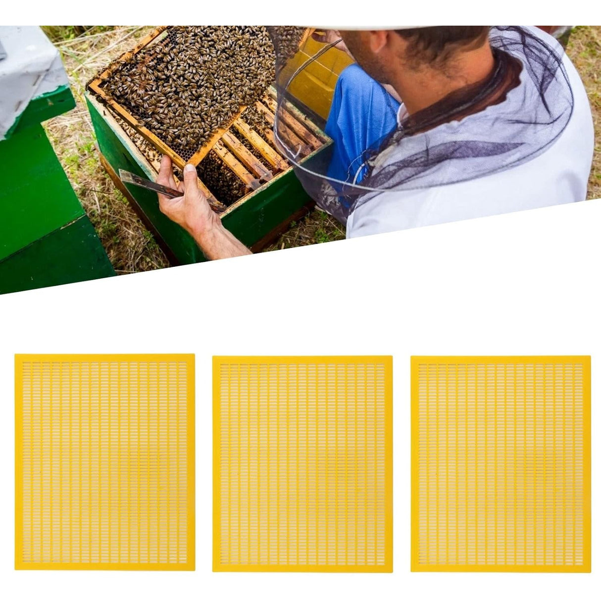 Gratie Apicultura, Vivimall, Hanneman, din Plastic, Separare Matca, 51 x 42 x 0.3 cm, Galben - vivimall.ro