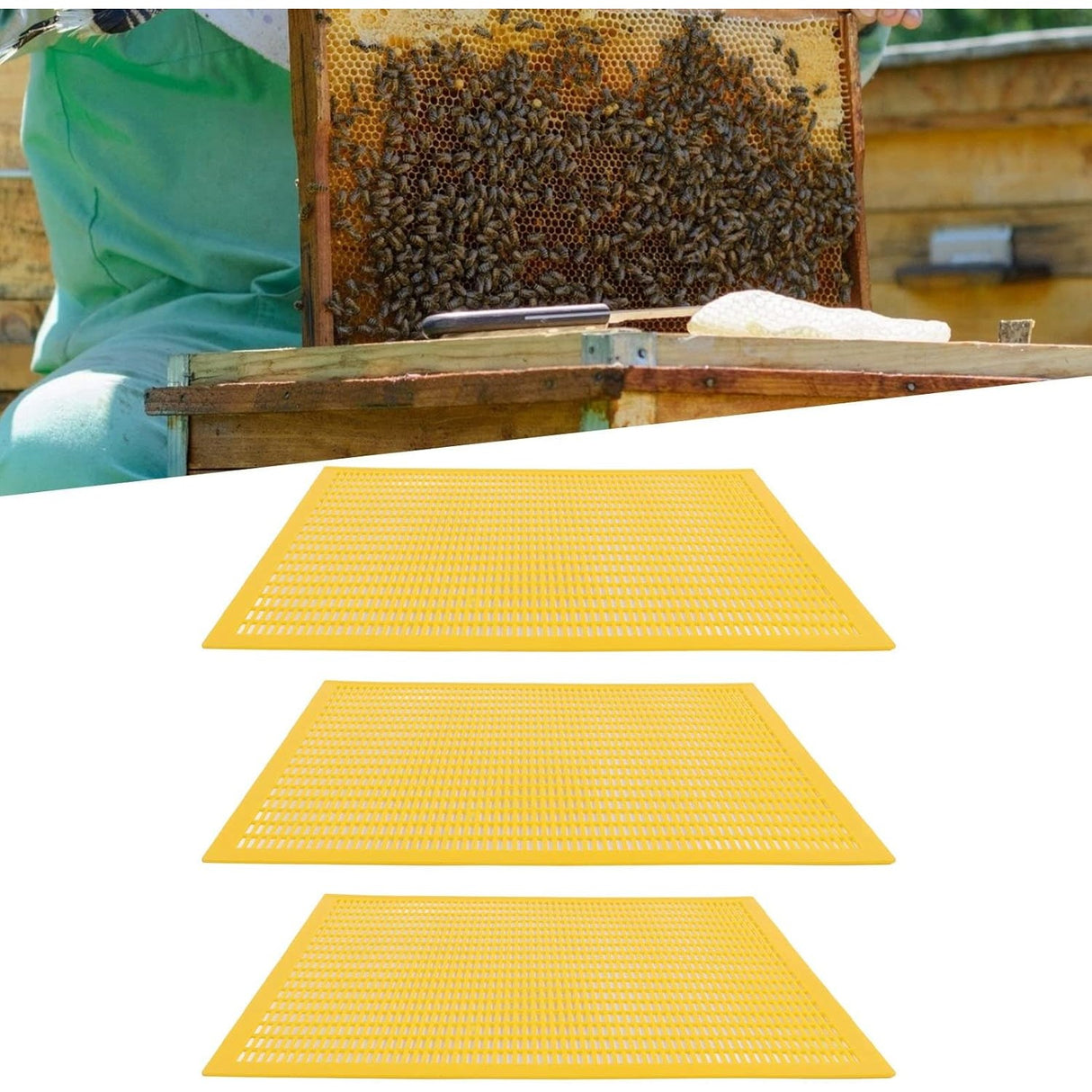 Gratie Apicultura, Vivimall, Hanneman, din Plastic, Separare Matca, 51 x 42 x 0.3 cm, Galben - vivimall.ro