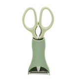 Set foarfeca pentru bucatarie Vivimall, curatator legume tip suport, multifunctional, spargator nuci, material ABS si otel inoxidabil, maner ergonomic, 16.8 x 7.8 x 1 cm, verde - vivimall.ro