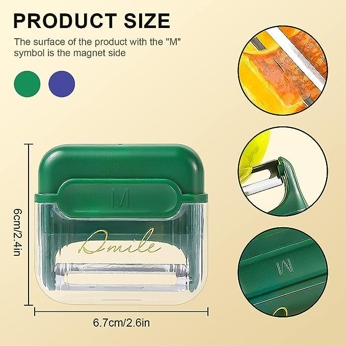 Decojitor/Curatator Manual De Legume Si Fructe, Portabil, Cu Magnet, Doua Lame, Inox, 6.7X6X1.6 Cm - vivimall.ro