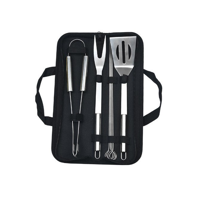 Set 7 Ustensile pentru Gratar, Vivimall, din Otel Inoxidabil, Geanta Oxford, Argintiu - vivimall.ro