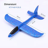 Avion Planor Din Polistiren In Punga, Lungime 47 Cm - vivimall.ro