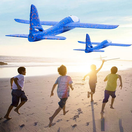 Avion Planor Din Polistiren In Punga, Lungime 47 Cm - vivimall.ro