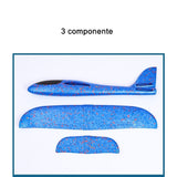 Avion Planor Din Polistiren In Punga, Lungime 47 Cm, Cu Lumini Pe Cap - vivimall.ro