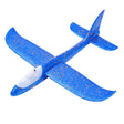 Avion planor din polistiren in punga , lungime 47 cm, cu lumini pe toata lungimea, Albastru , Vivimall - vivimall.ro