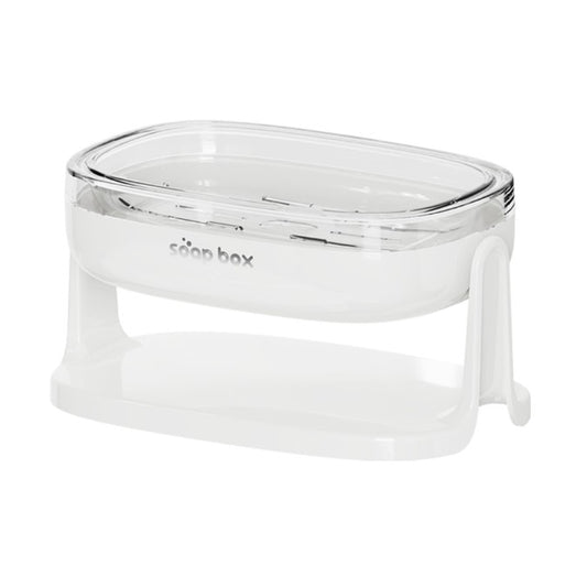 Savoniera cu Suport 2 in 1, Vivimall, Pentru Perete sau Blat, PET, Scurgere Optima, Alb - vivimall.ro