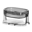 Savoniera cu Suport 2 in 1, Vivimall, Pentru Perete sau Blat, PET, Scurgere Optima, GriTransparent - vivimall.ro