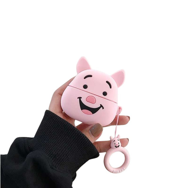 Husa AirPods cu Inel Prindere Model 1 Porc Roz - vivimall.ro