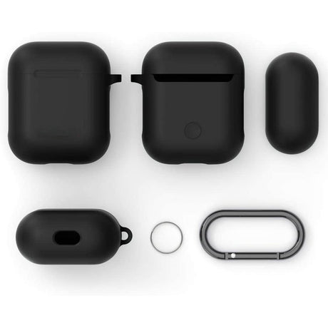 Husa AirPods cu Inel Prindere Negru - vivimall.ro