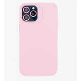 Husa Apple iPhone 13, Vivimall, din Silicon Lichid, Interior din Microfibra, Lentile Fosforescente de Protectie Camera, Anti Amprenta, Rezistenta la Socuri, Roz - vivimall.ro