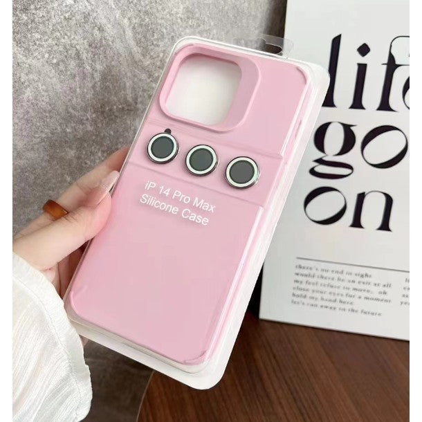 Husa Apple iPhone 13, Vivimall, din Silicon Lichid, Interior din Microfibra, Lentile Fosforescente de Protectie Camera, Anti Amprenta, Rezistenta la Socuri, Roz - vivimall.ro