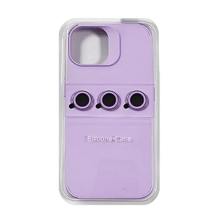 Husa Apple iPhone 13, Vivimall, din Silicon Lichid, Interior din Microfibra, Lentile Fosforescente de Protectie Camera, Anti Amprenta, Rezistenta la Socuri, Mov - vivimall.ro