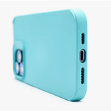 Husa Apple iPhone 13, Vivimall, din Silicon Lichid, Interior din Microfibra, Lentile Fosforescente de Protectie Camera, Anti Amprenta, Rezistenta la Socuri, Bleu - vivimall.ro