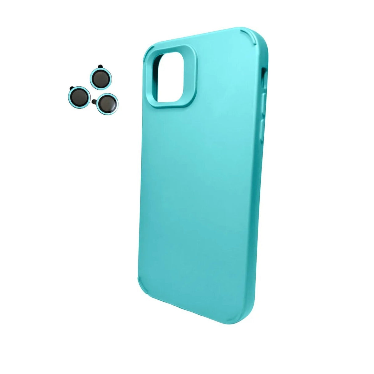 Husa Apple iPhone 13, Vivimall, din Silicon Lichid, Interior din Microfibra, Lentile Fosforescente de Protectie Camera, Anti Amprenta, Rezistenta la Socuri, Bleu - vivimall.ro