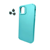 Husa Apple iPhone 13, Vivimall, din Silicon Lichid, Interior din Microfibra, Lentile Fosforescente de Protectie Camera, Anti Amprenta, Rezistenta la Socuri, Bleu - vivimall.ro