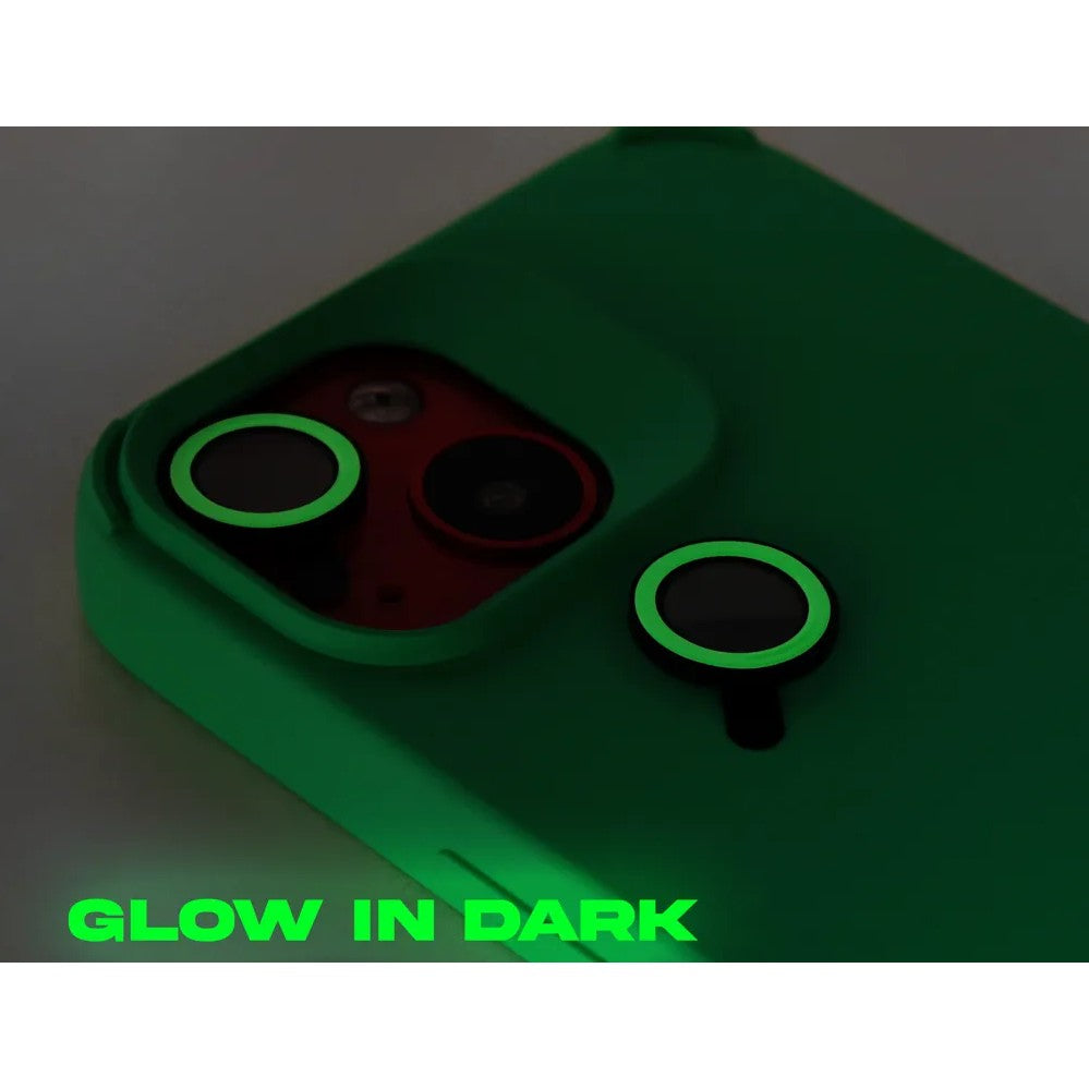 Husa Apple iPhone 13, Vivimall, din Silicon Lichid, Interior din Microfibra, Lentile Fosforescente de Protectie Camera, Anti Amprenta, Rezistenta la Socuri, Verde - vivimall.ro