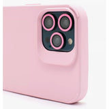 Husa Apple iPhone 13 Pro, Vivimall, din Silicon Lichid, Interior din Microfibra, Lentile Fosforescente de Protectie Camera, Anti Amprenta, Rezistenta la Socuri, Roz - vivimall.ro