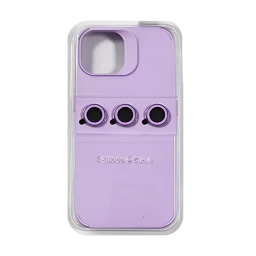 Husa Apple iPhone 15 Pro, Vivimall, din Silicon Lichid, Interior din Microfibra, Lentile Fosforescente de Protectie Camera, Anti Amprenta, Rezistenta la Socuri, Mov - vivimall.ro