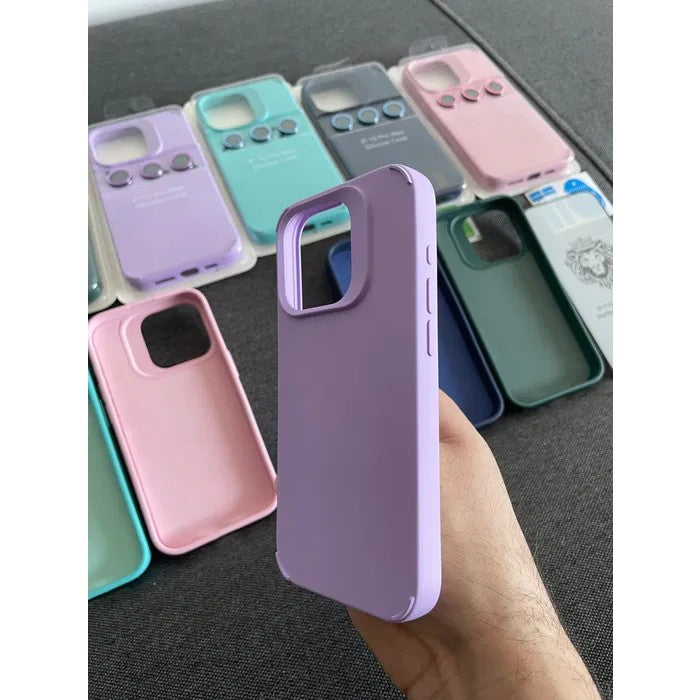 Husa Apple iPhone 15 Pro, Vivimall, din Silicon Lichid, Interior din Microfibra, Lentile Fosforescente de Protectie Camera, Anti Amprenta, Rezistenta la Socuri, Mov - vivimall.ro