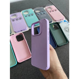 Husa Apple iPhone 15 Pro, Vivimall, din Silicon Lichid, Interior din Microfibra, Lentile Fosforescente de Protectie Camera, Anti Amprenta, Rezistenta la Socuri, Mov - vivimall.ro