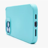 Interior microfibră husă silicon bleu pentru iPhone 15 Pro Max, detaliu căptușeală