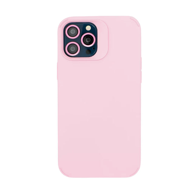 Husa Apple iPhone 15 Pro Max, Flippy, din Silicon Lichid, Interior din Microfibra, Lentile Fosforescente de Protectie Camera, Anti Amprenta, Rezistenta la Socuri, Roz - vivimall.ro