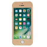 Husa Apple iPhone 5/5S/SE Full Cover 360 Auriu + Folie de protectie - vivimall.ro
