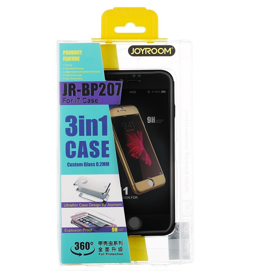 Husa Apple iPhone 6/6S Joyroom (Fata + Spate) Argintiu + Folie de protectie - vivimall.ro