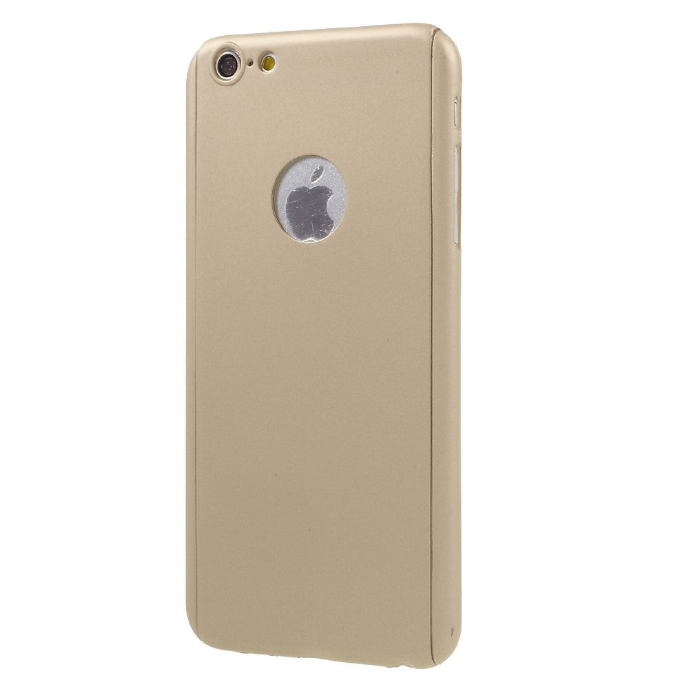 Husa Apple iPhone 6 Plus/6S Plus Full Cover 360 Auriu + Folie de protectie - vivimall.ro
