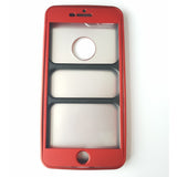 Husa Apple iPhone 7 Full Silicone 360 Rosu + Folie de protectie - vivimall.ro