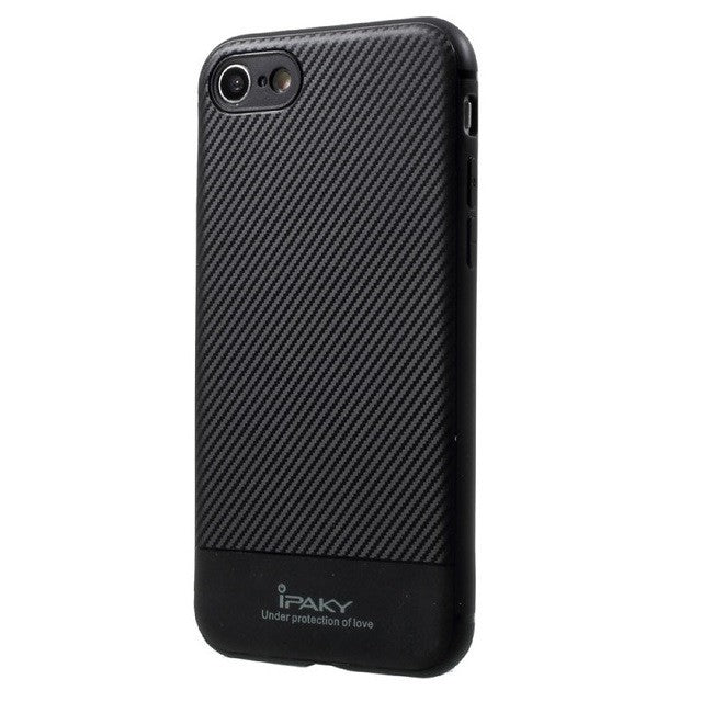 Husa Apple iPhone 7 IPAKY Carbon Fiber Negru - vivimall.ro