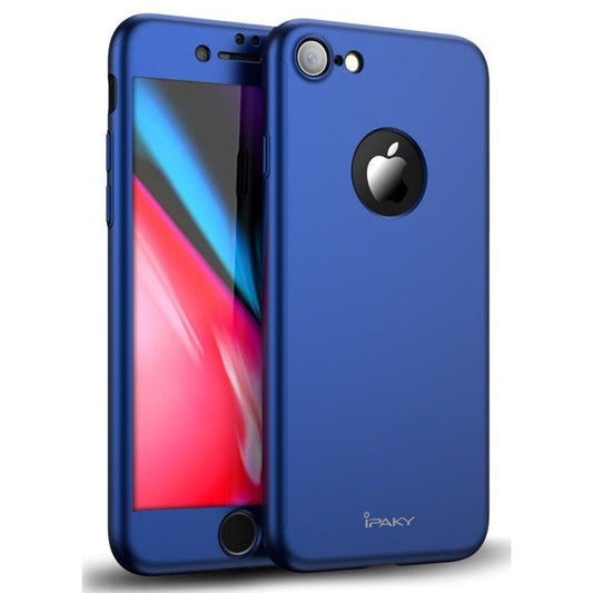 Husa Apple iPhone 7 IPAKY Full Cover 360 Albastru + Folie Cadou - vivimall.ro