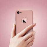 Husa Apple iPhone 7 IPAKY Full Cover 360 Roz Auriu + Folie Cadou - vivimall.ro